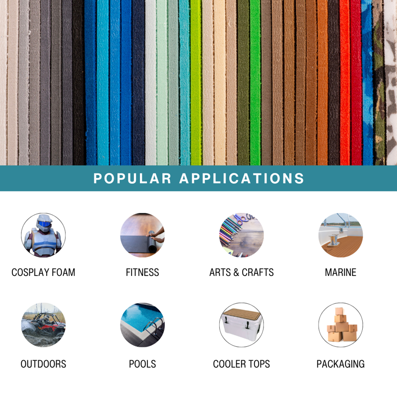 High-Density EVA Foam Squares 12x12 Inches 3mm Pack for Cosplay Crafts
