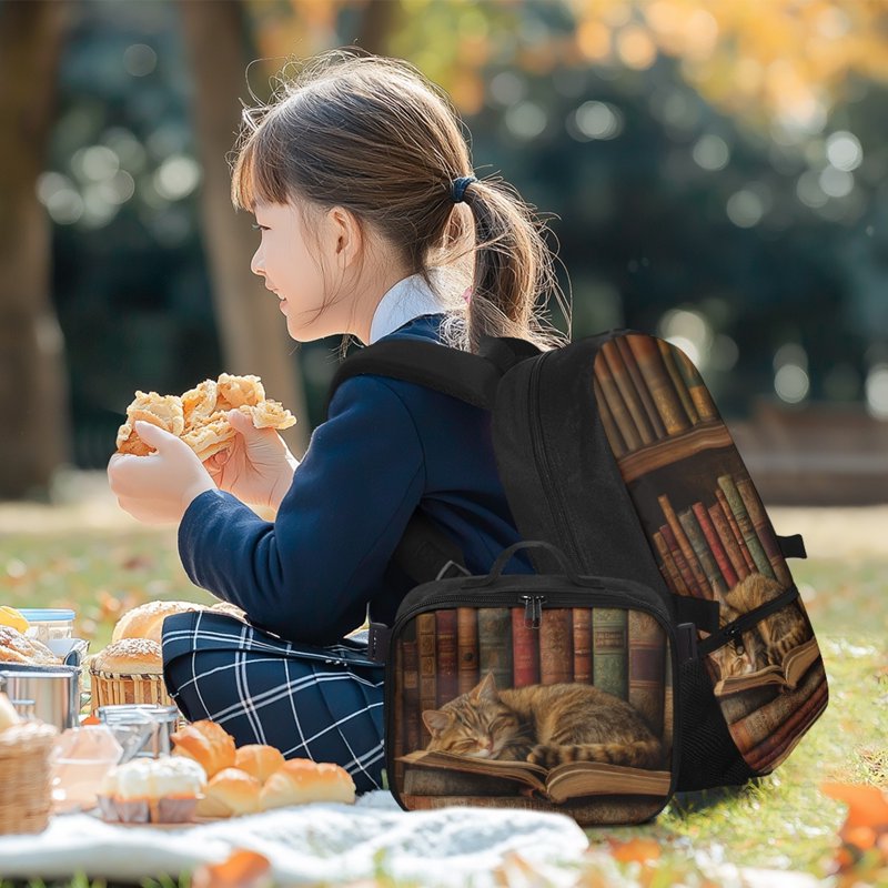 Kids School Backpack and Lunch Box Set - 17 Inch Lightweight with Compartments