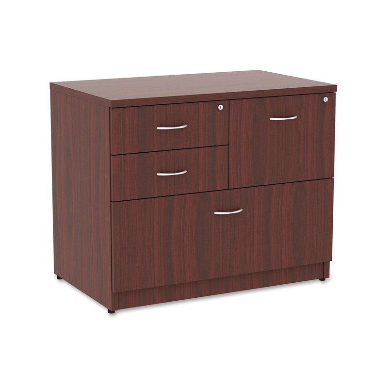 Lorell Essentials 4-Drawer Lateral File Cabinet with Lock & Laminate Finish
