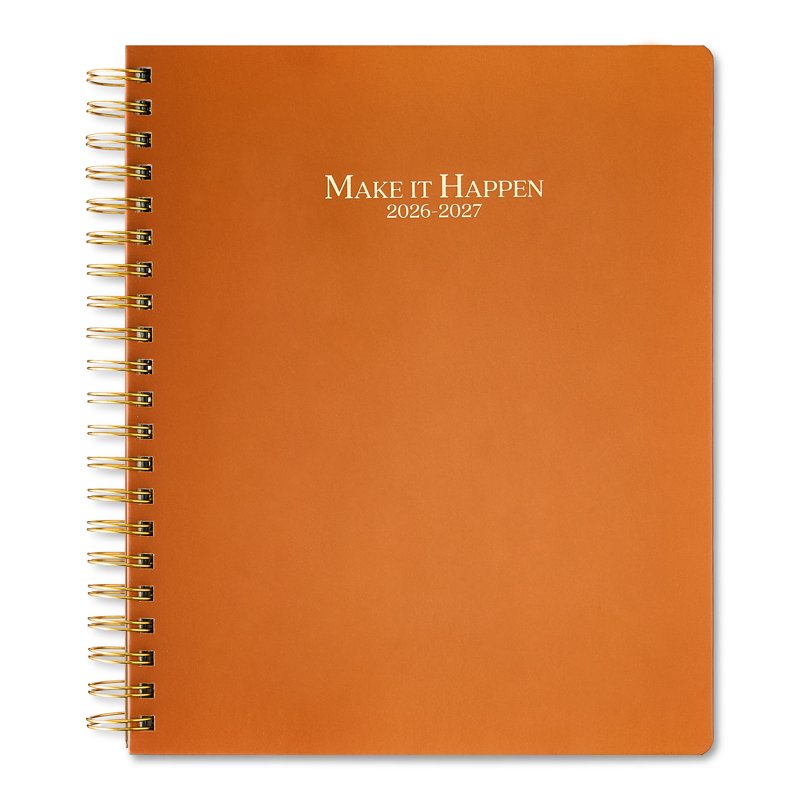 15-Month Spiral-Bound Weekly Monthly Planner 9x11 Hardcover Brown