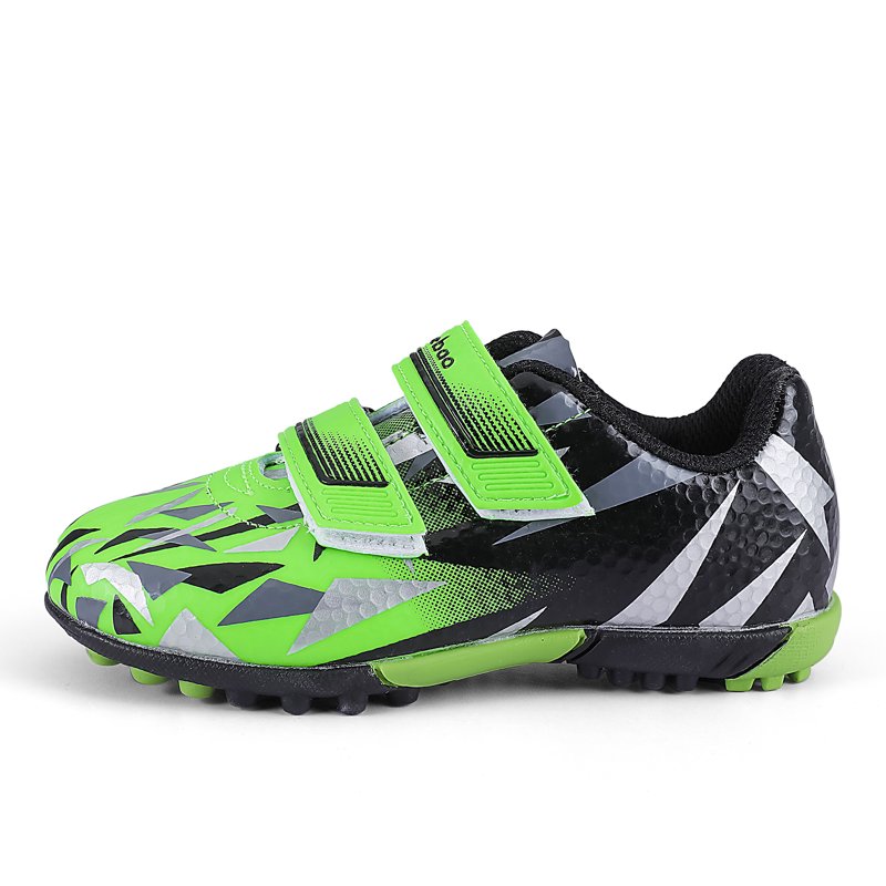 MiFeloo Kids Soccer Cleats 6.5 Toddler Green-Black, Hook & Loop Straps, Turf/Outdoor