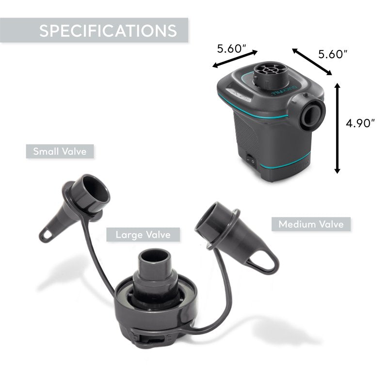 Electric Air Pump for Inflatables - 120V Portable Inflator with 3 Nozzles