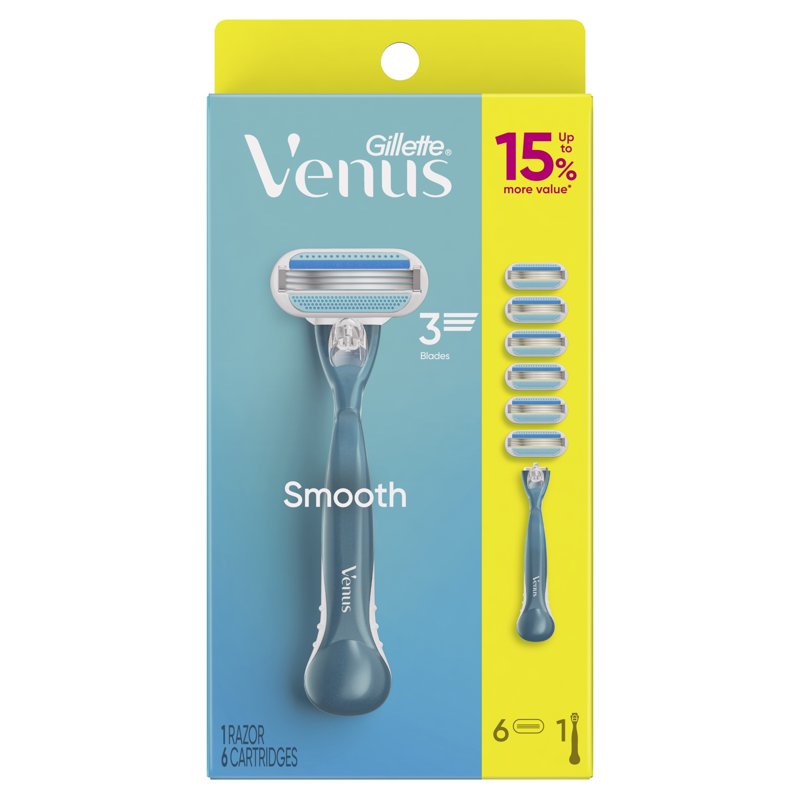 Women’s Razor Refills with 3 Blades & Pivoting Head - Blue, 7 Pieces