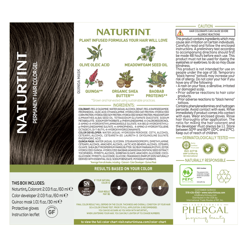 Natural Permanent Hair Color Kit - Light Chestnut Brown & Varieties