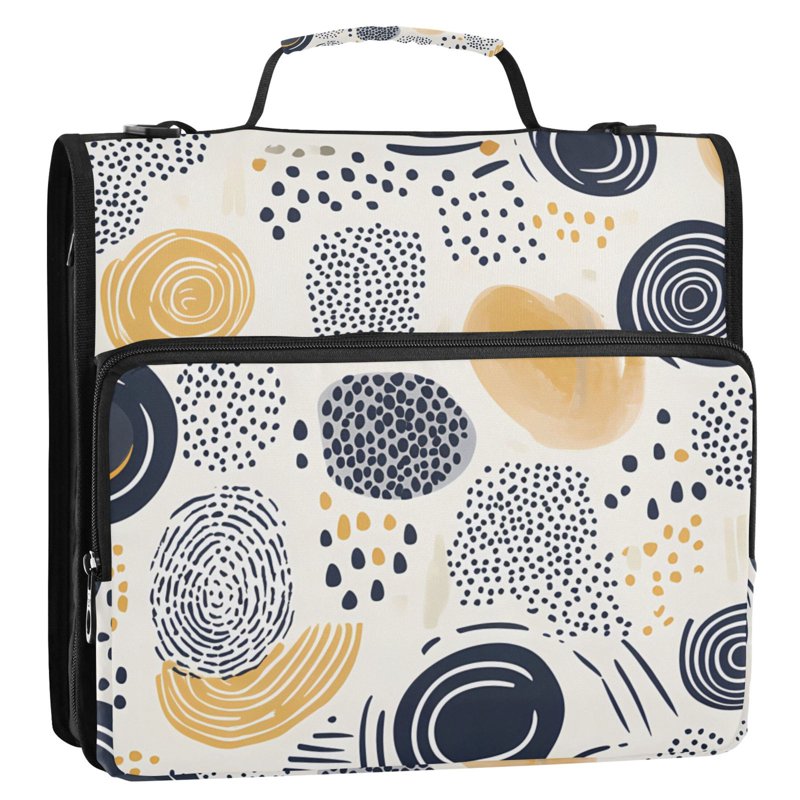 Waterproof 3-Ring Zipper Binder with Shoulder Strap, Holds 500 Sheets