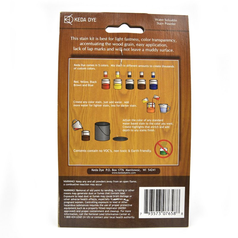 Wood Dye Kit 5 Colors - Aniline Water-Based Stain for Woodcraft