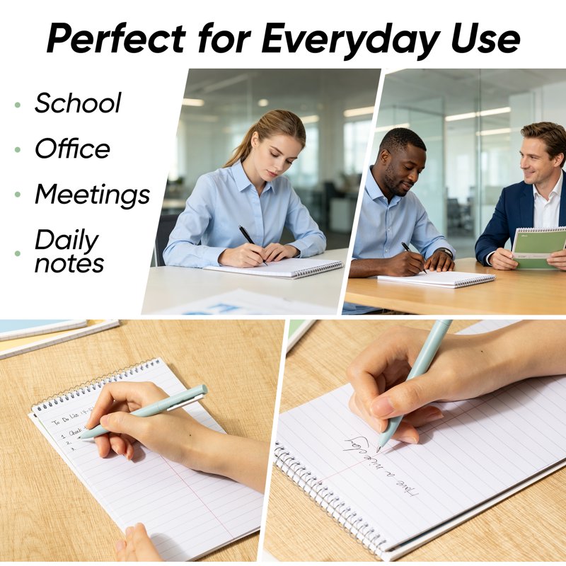 Spiral Steno Pad with Gregg Ruled Paper, 6x9 Inch, 60 Sheets, Assorted Pastel Colors