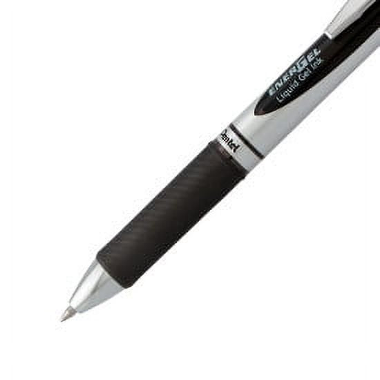 Gel Pen Set 12 Pack - Retractable Liquid Ink, 0.7mm Medium Line, Black