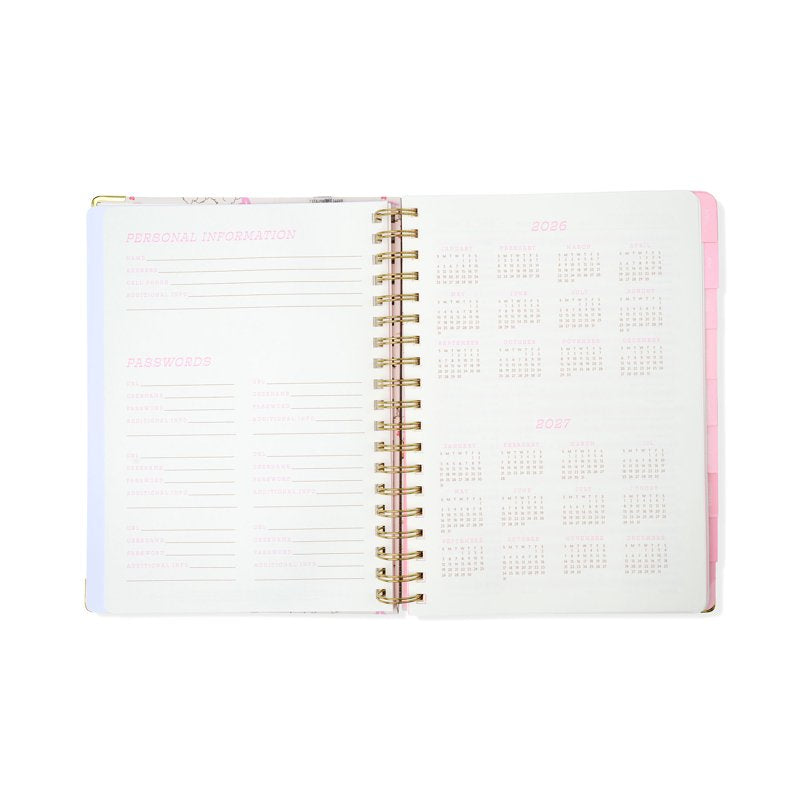 15-Month Weekly Twin Wire Planner with Rodeo Cover, Gold Accents, April 2026 - June 2027