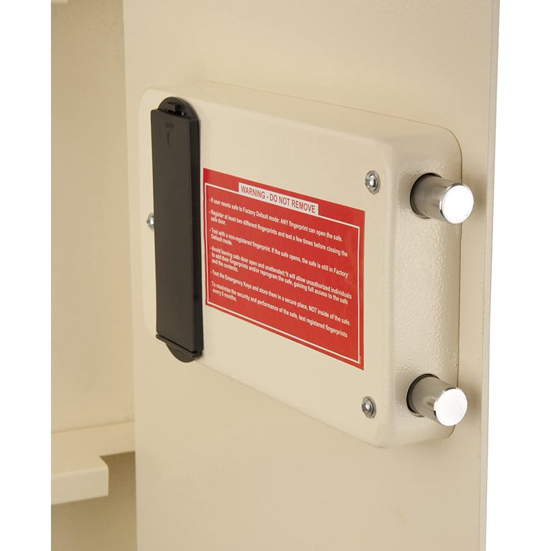 Large Biometric Wall Safe 0.82 Cu Ft Beige Security Safe with Fingerprint