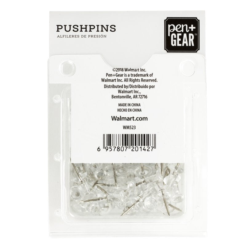 Clear Plastic Push Pins - 3/8 Inch Office & Bulletin Board Pins, 1000 Pack