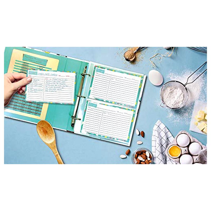 Recipe Binder Organizer Set with Recipe Cards & Dividers - Vintage Kitchen Design