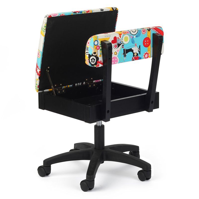 Adjustable Height Swivel Sewing & Craft Chair Multiple Fabric Options