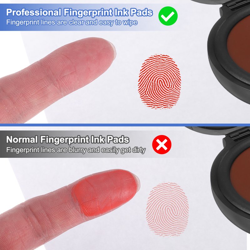Fingerprint Ink Pad with Water-Based Blue Ink - Quick-Drying Office Stamp Pad