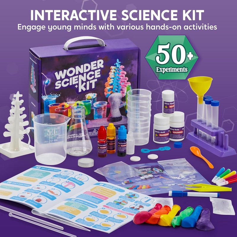 Kids STEM Science Kit with 50+ Chemistry Experiments - Educational Learning Toy for Ages 8-12