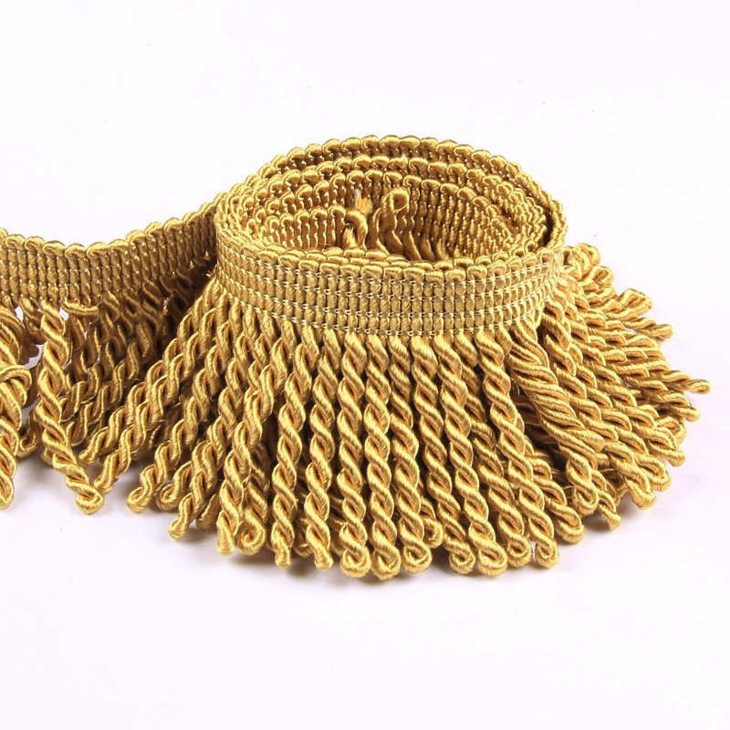 Bullion Fringe Trim 10 Yards - Gold Fabric Edging for Curtains, Cushions & DIY Projects