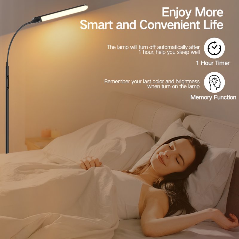 Adjustable LED Floor Lamp with Remote & Touch Control for Living Room & Bedroom