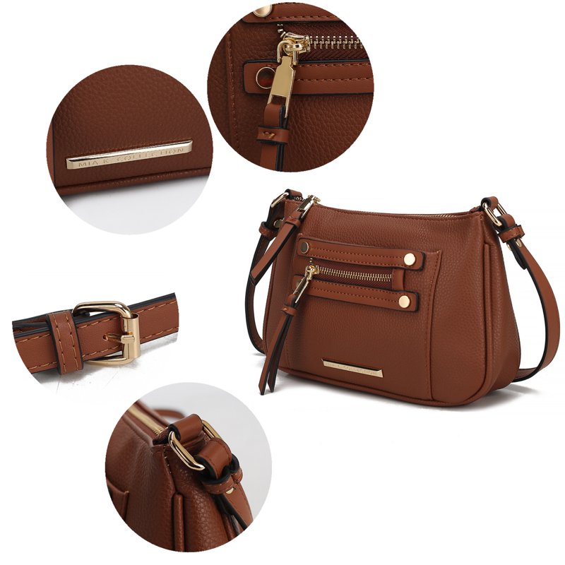 Vegan Leather Crossbody Bag for Women - Stylish Daily Purse with Organized Interior
