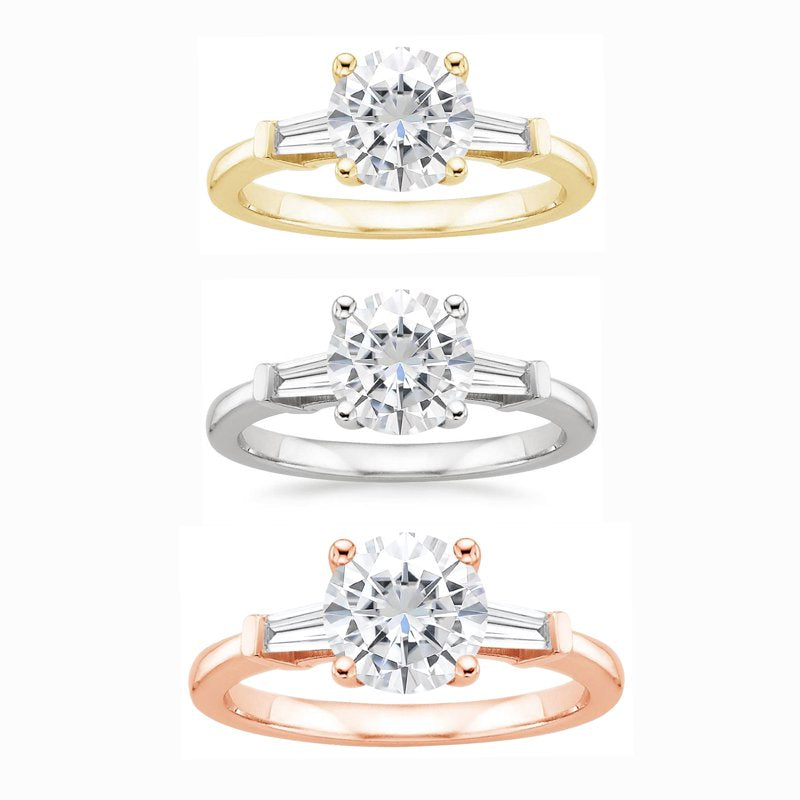 Women's Engagement Ring with Swarovski Diamonds in Yellow Silver Plating