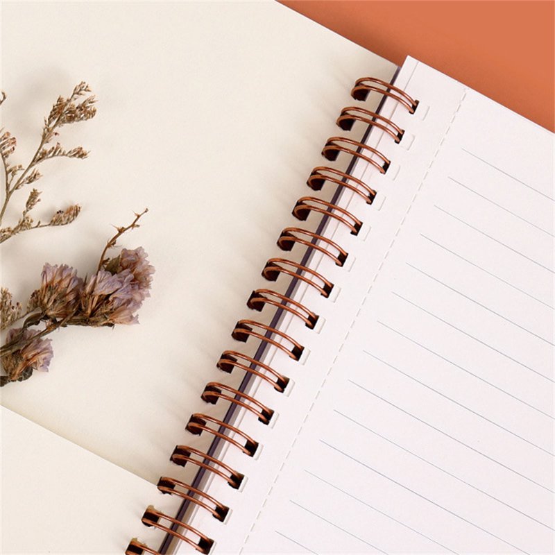Aesthetic Spiral Notebook Set - Cute Preppy 8x6 Journals with Large Pockets