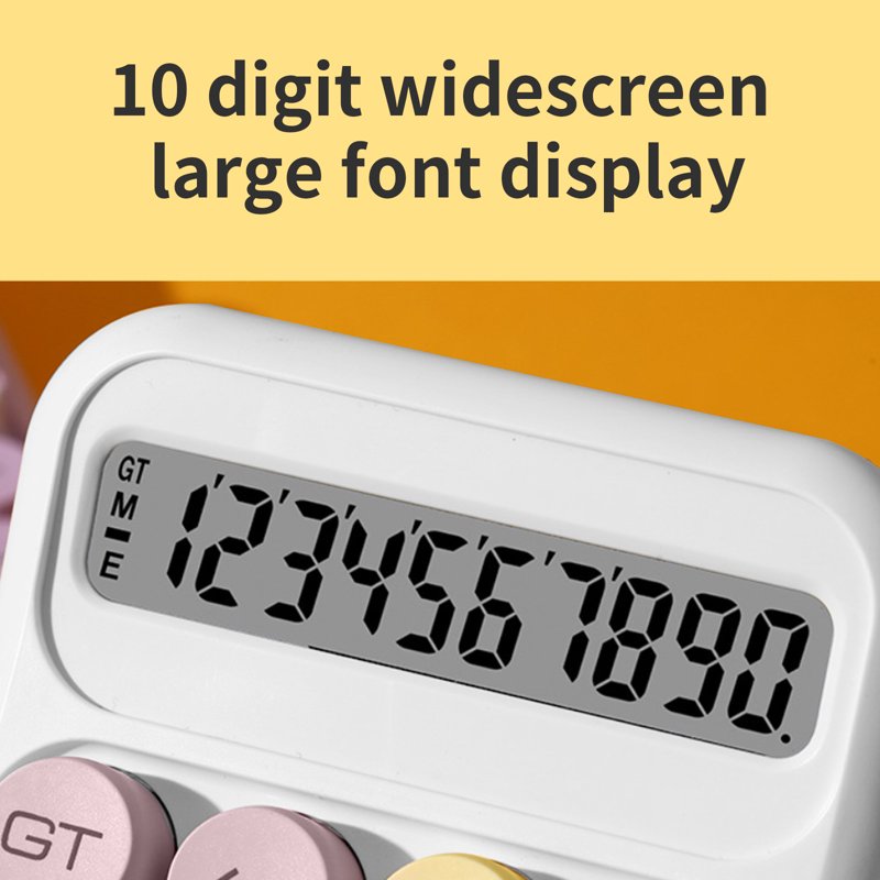 SDJMA Colorful Bubble Cute Calculator - 4 Function Desktop 10-Digit Big Display (Blue Yellow White Purple)