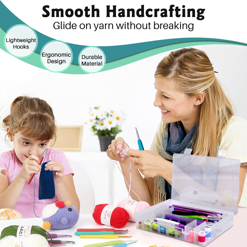 Crochet Kit for Beginners Adults 73PCS with Yarn & Tote Bag - DIY Craft Set