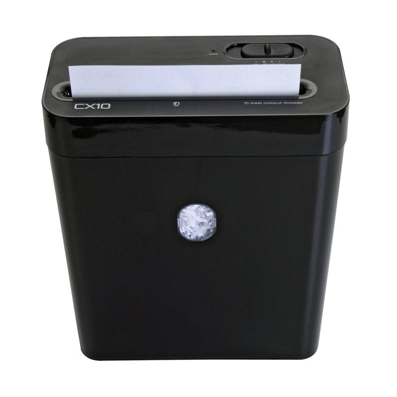 Personal Crosscut Paper Shredder 10 Sheet Capacity with Waste Bin