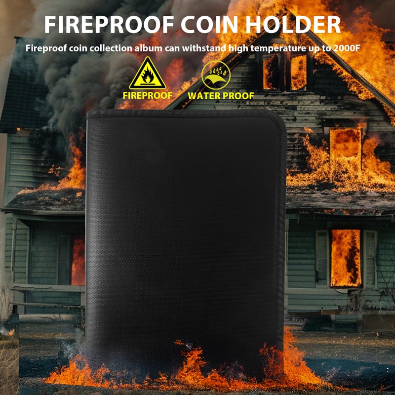 Coin Collection Album with 360 Pockets for Coins & Banknotes - Fireproof Storage Case