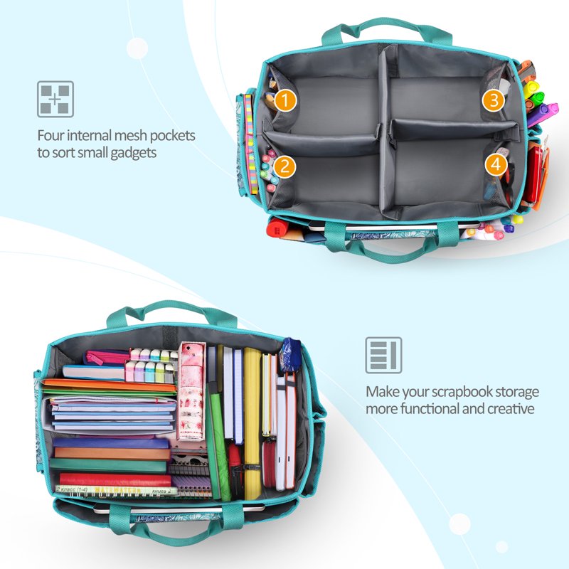 Large Multi-Functional Craft Storage Tote Bag with Pockets and Divider