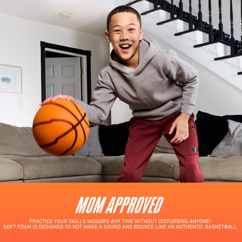 Silent Foam Basketball - Official Size Indoor Dribbling & Practice Ball