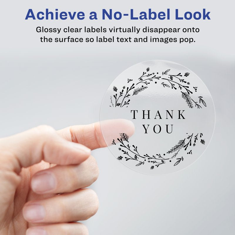 2-Inch Clear Printable Labels - Glossy Round Stickers for Home & Business