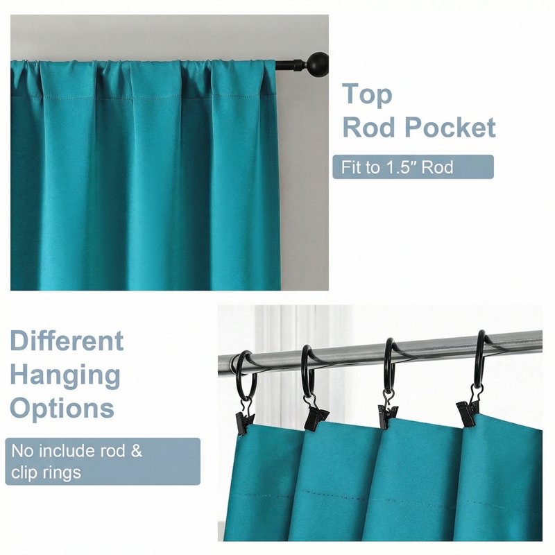 Blackout Curtains Thermal Insulated 2 Panels Room Darkening Drapes