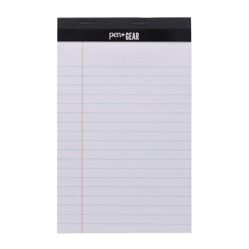 Legal Pads Pack of 3 - White Wide Ruled 50 Sheets Portable Notebooks