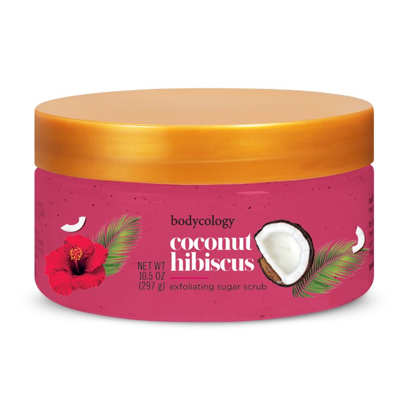 Bodycology Coconut Hibiscus Exfoliating Sugar Scrub - 4 Pack, 10.5 oz