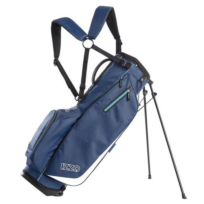 Izzo Ultra-Lite Stand Bag Navy/Light Blue - 3.2 lb Golf Stand Bag