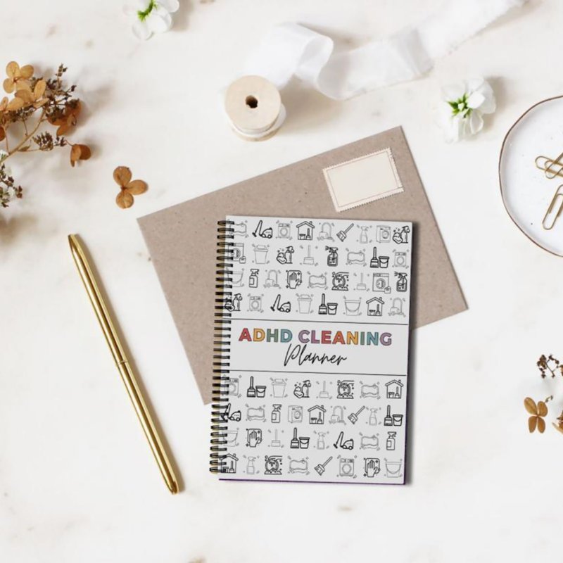 Adult Cleaning Planner with Schedule & Checklist - Undated Household Chores Journal