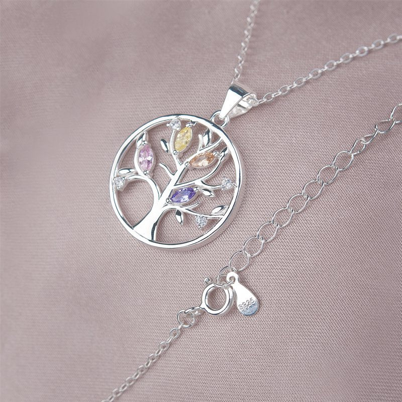 Sterling Silver Tree of Life Christmas Necklace for Step Mom Gift
