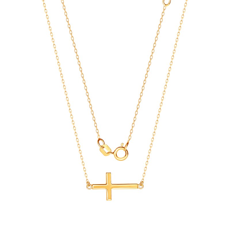 Sterling Silver Gold Plated Cross Pendant Necklace for Women
