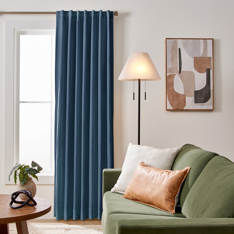 Blackout Chenille Curtain Panel - Textured Solid Window Treatment, 50x108 in