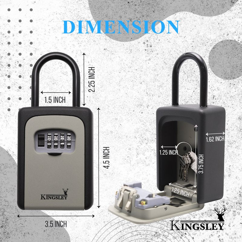 Large Capacity Key Lock Box with Wall Mount & Hanging Options - Weather Resistant Security Safe for Spare Keys and Access Cards