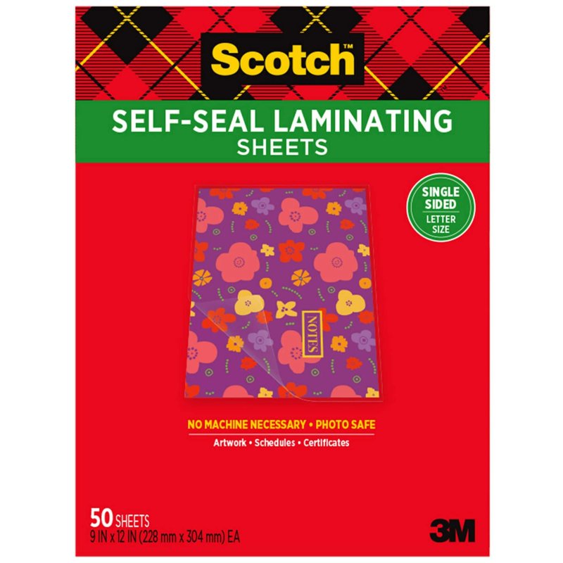 Laminating Sheets Letter Size 9x12 Inches - Pack of 50, Single Sided