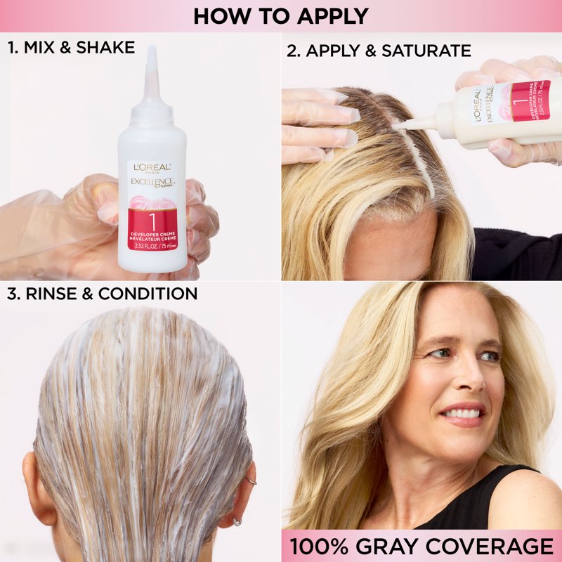 Permanent Hair Color Kit with Triple Care for Gray Coverage & Radiant Results