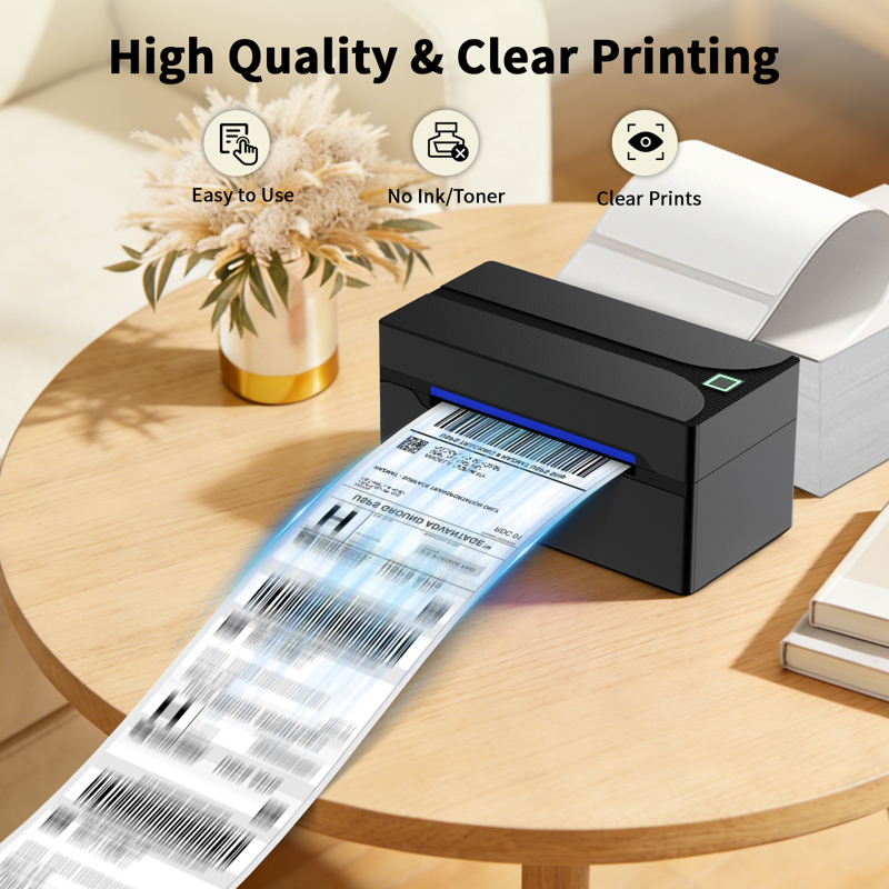 Bluetooth Thermal Shipping Label Printer 4x6 Portable for Small Business