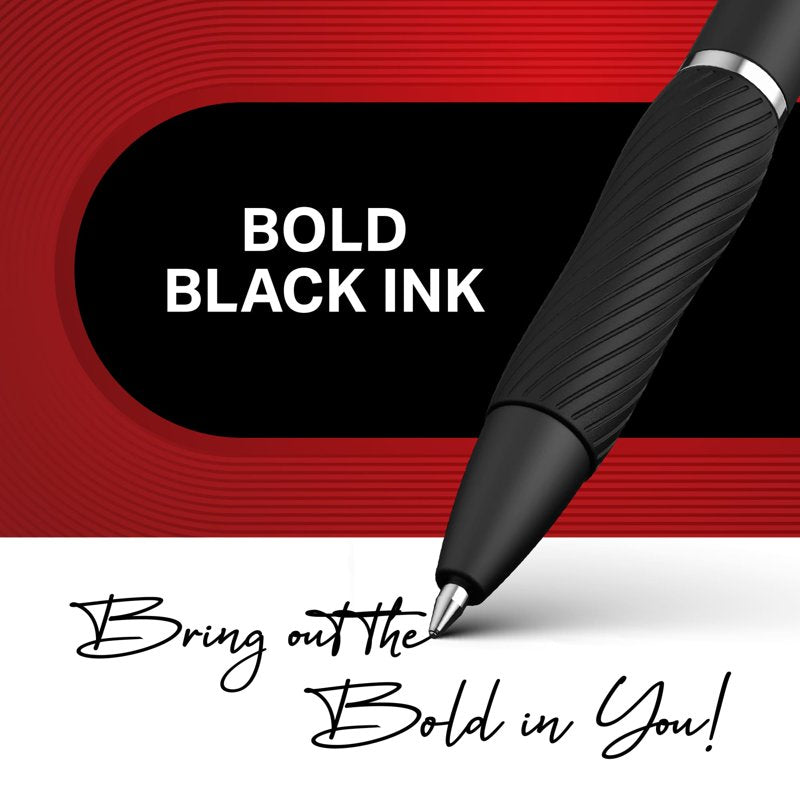 Gel Pen Set with 1.0mm Bold Point - Black Ink, No Smear, 36 Count