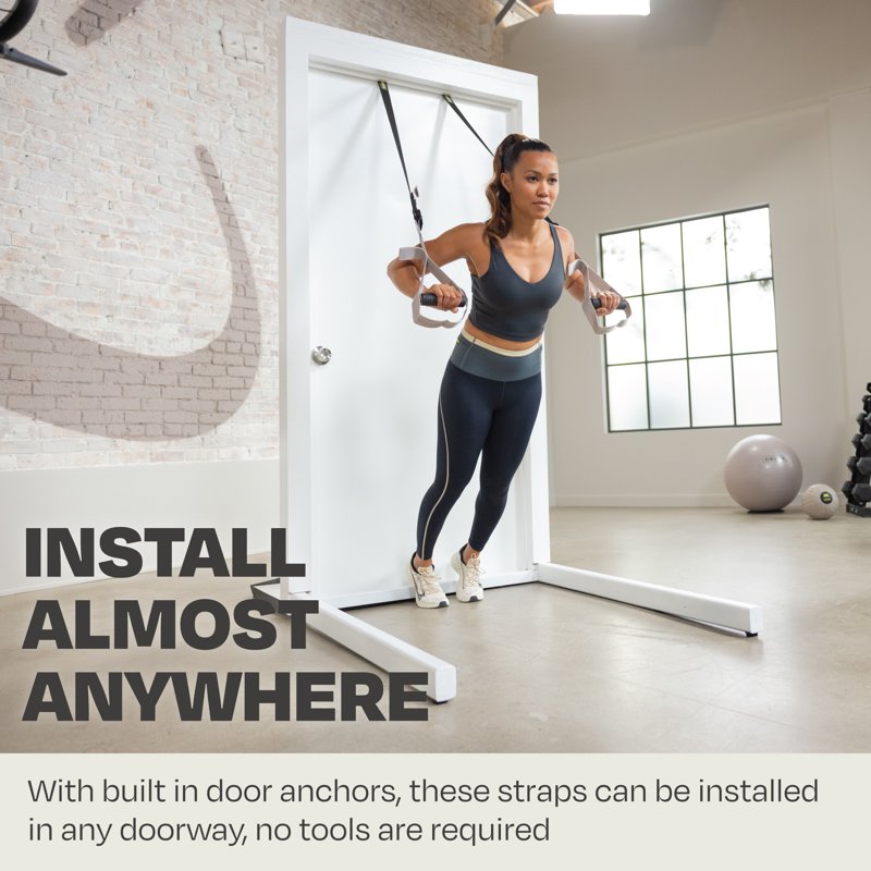 Bodyweight Training Straps with Door Anchors - 2 Pack for Full-Body Workouts