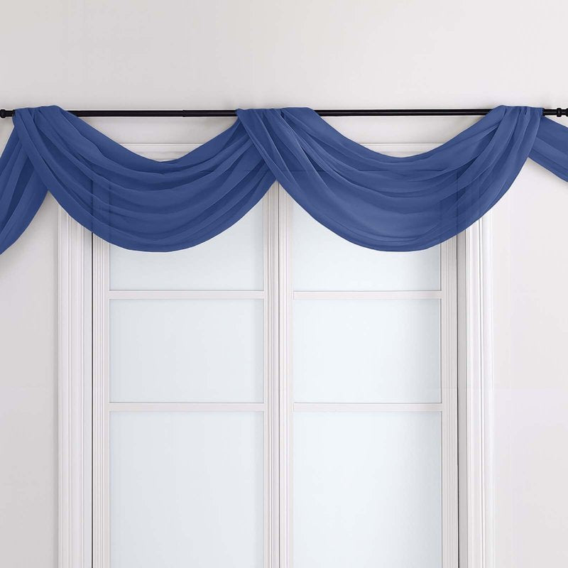 Long Sheer Curtain Valance 216 Inches for Wedding Backdrop & Living Room Decor