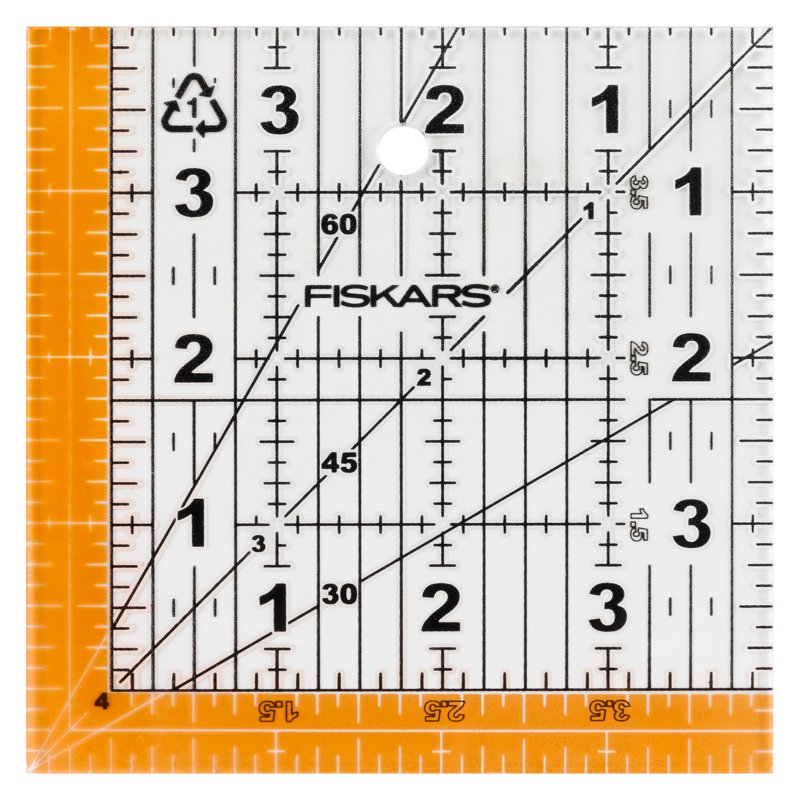 Square Sewing Ruler 4.5 Inch Clear Grid Lines for Quilting and Crafting