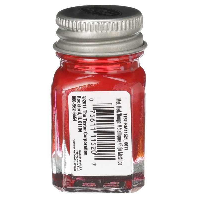 Enamel Paint Metallic Red 1/4oz for Models & Crafts - Fast Drying