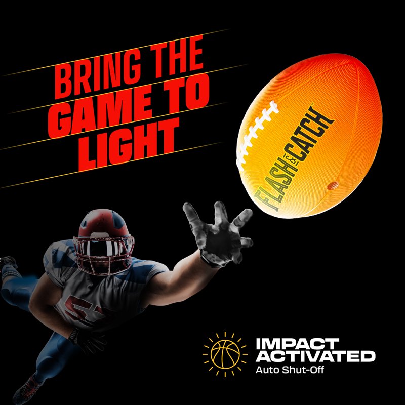 Light-Up Football - Glow-in-the-Dark Outdoor Sports Ball for Kids & Teens