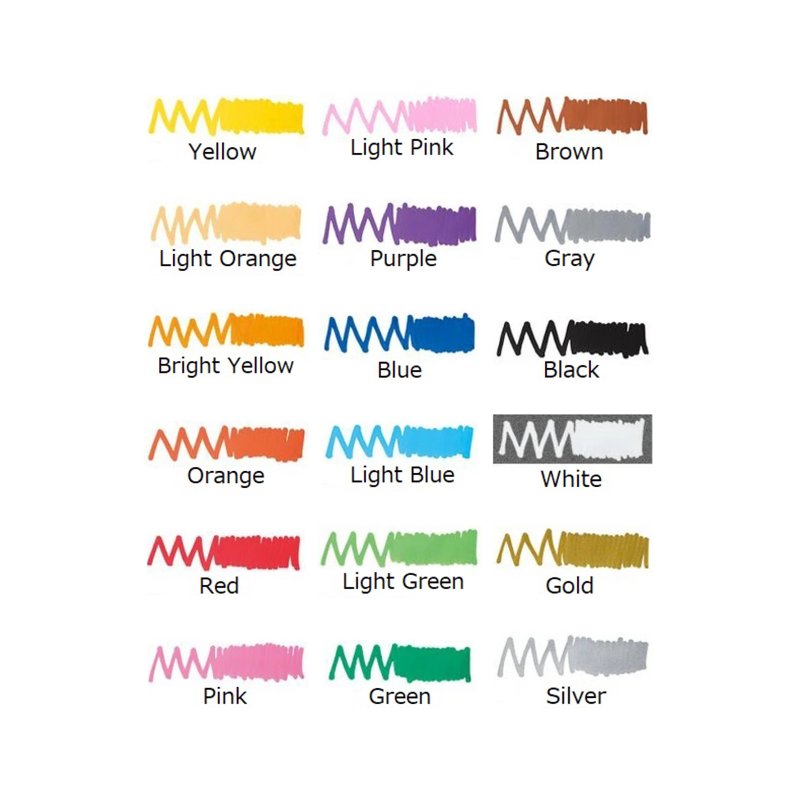 Posca Paint Marker Pens Set 18 Colors Medium Point Waterproof & Lightfast